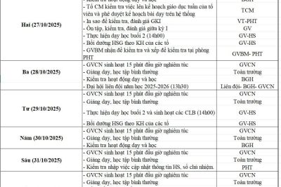KẾ HOẠCH CHUYÊN MÔN TUẦN 08(Từ ngày 27/10/2025- 02/11/2025)